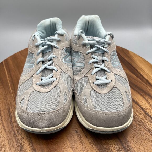 New Balance 877 Womens Shoes Size 11 2E Silver Blue Comfort Walking Sneakers - Picture 2 of 8